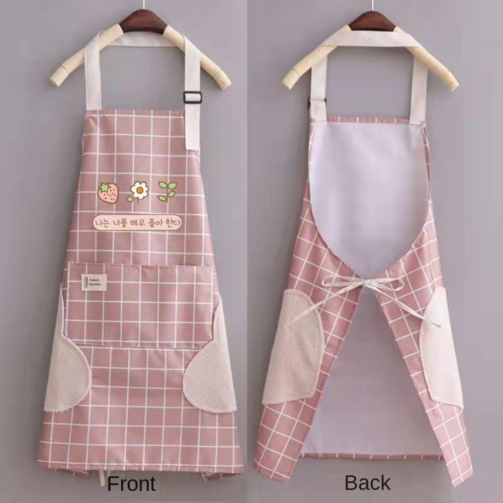 New Breathable Kitchen Apron Polyester Wear-resistant Chef Apron Korean Style Catering Work Clothes for Women Girl