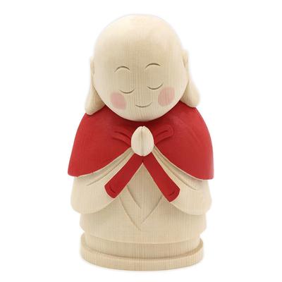 Spezielle buddhistische Statue Jizo Höhe Breite Tiefe geschnitzte Zypresse teilweise bemalt 9449 Kurita's [Bodhisattva] (insgesamt 15cm, 9.5cm, 7.5cm) Gute Qualität