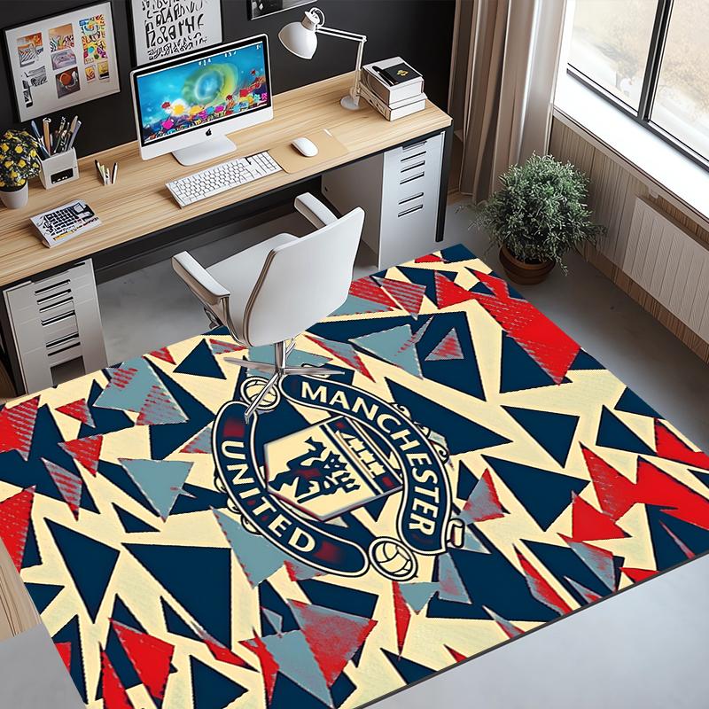 Football United F.C Pattern Rug, Indoor/Outdoor Mat, for Picnic, Gameroom, Bedroom, Office, Living Room, Home Decor Carpet, Birthday Gift