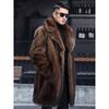 Mink Fur Coat for Men, Full Mink, Autumn and Winter, Thickened, Mid-Length, Large Size, Men's Faux Fur Casual Jacket, European and American Style