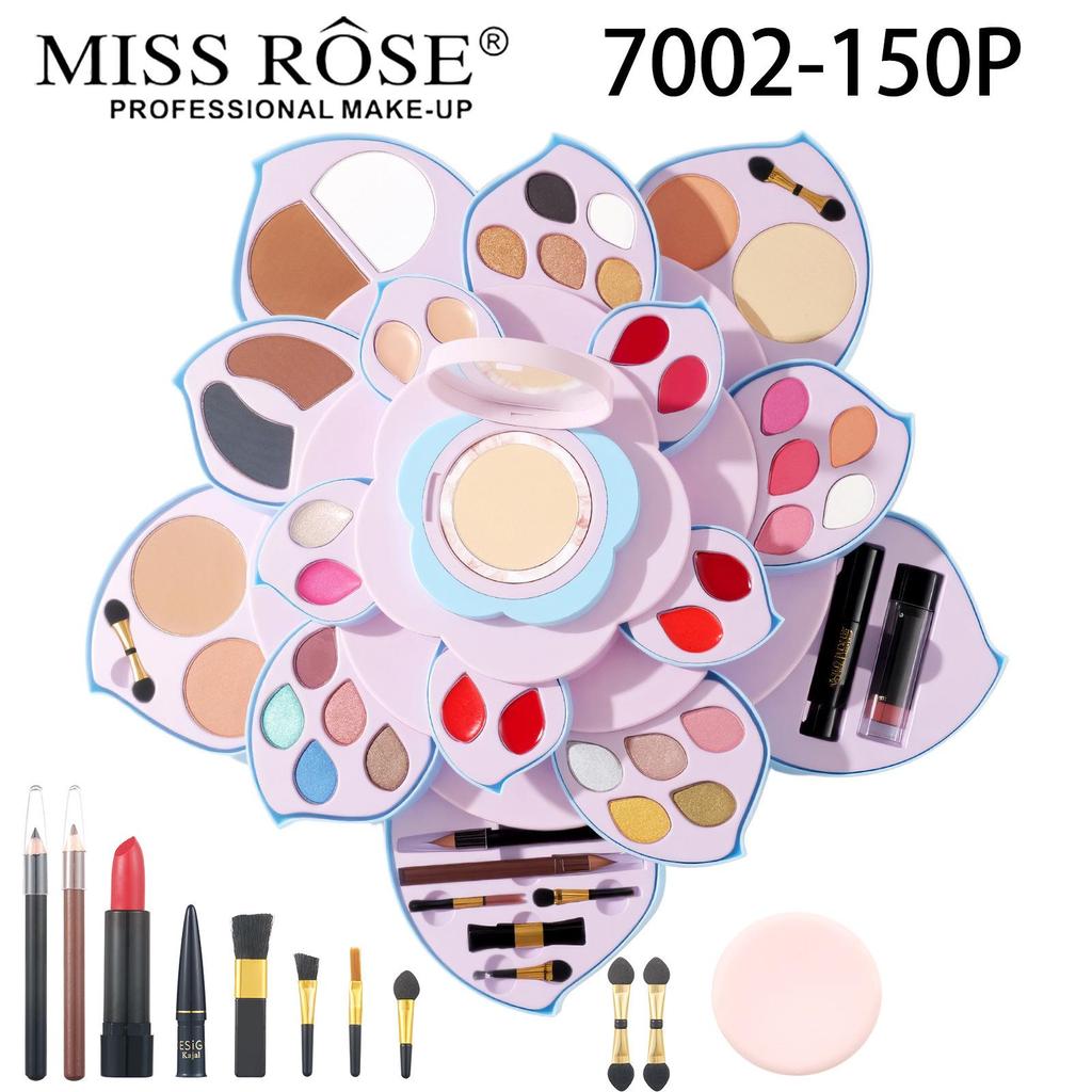 Set Paletă Machiaj MISSROSE: Fard de ochi, Luciu de buze, Ruj, Fard de obraz, Corector, Illuminator și Pudră.