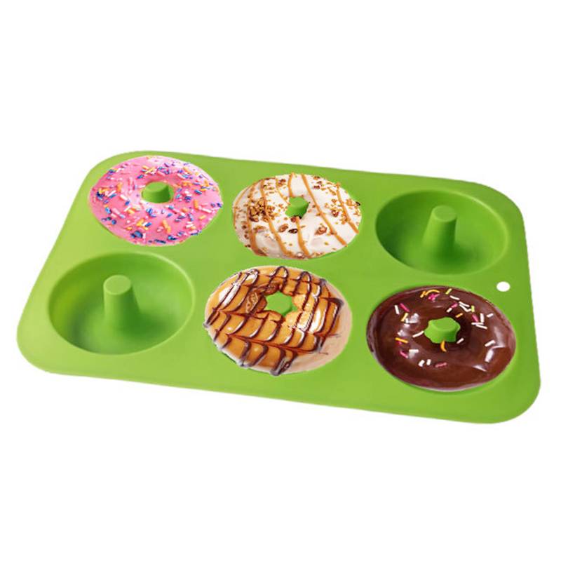Non Stick 6 Holes Silicone Donut Mold Bagel Pan Baking Heat Resistance Mini Cupcake Mould Food Grade Silicone Baking Tool