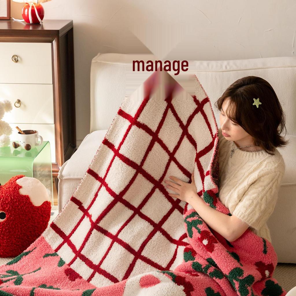 Halbseitige Plüschdecke im koreanischen Blogger-Stil für Sofa oder Büro