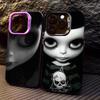 Dark Cute Girl Doll Phone Case For IPhone 17 16 15 14 13 Pro 12 11 Pro Max PLUS Color Back Cover