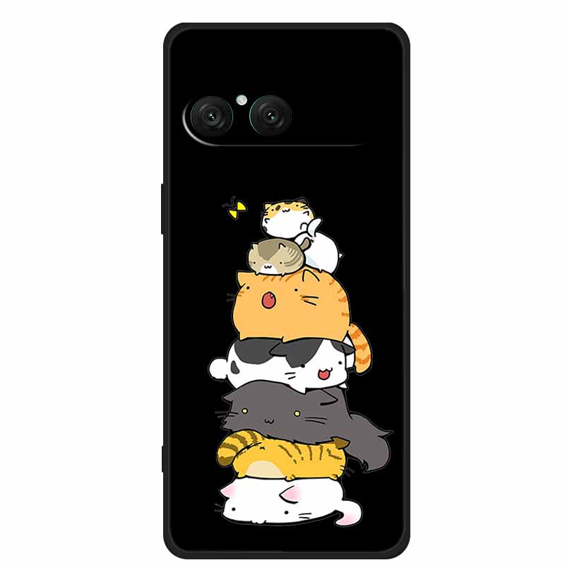 For Sony Xperia 10 VII Phone Case Cartoon Cat Soft Back Cover Black Silicone Case For Sony Xperia 10 VII 2025 Case Coque Funda