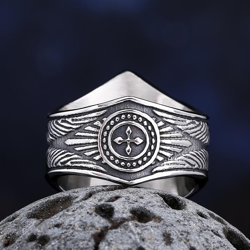 New Fashion 316L Stainless Steel Unique Viking Compass Ring for Man Women Biker Jewelry Boyfriend Gift