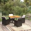 Day and Night - Day and Night 5-piece Garden Dining Set with Black Synthetic Rattan Cushions