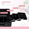 Makeup Case, 4 Tiers, Portable Cosmetic Box, 35.5 x 20 x 25.5 cm, Aluminum