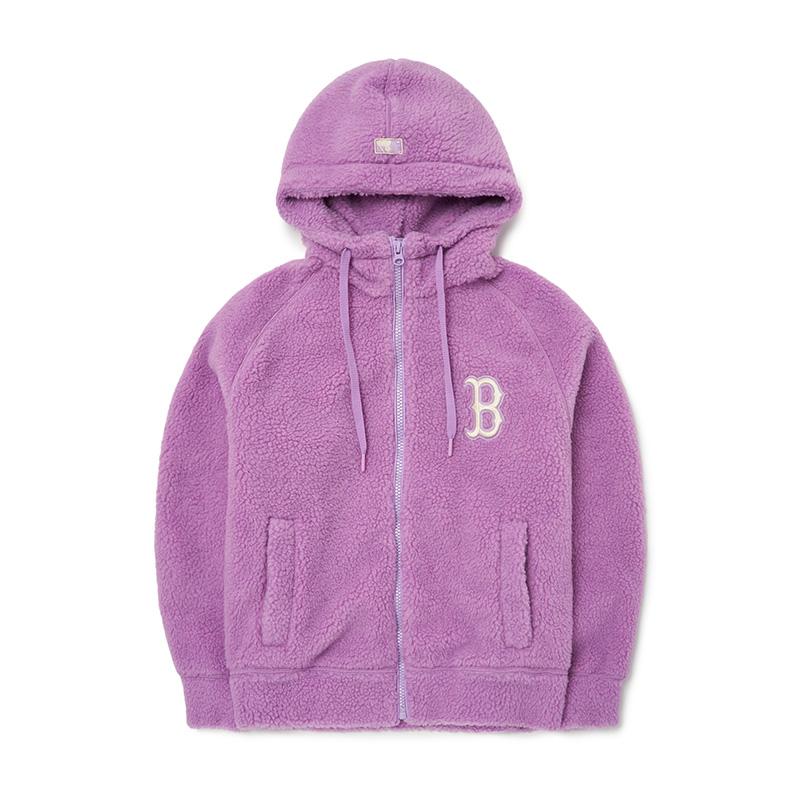 MLB Boston Red Sox Velvet feel Coat Unisex Light Lavender Purple 3AFDB0226-43LDL M