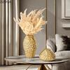 Goldene Knitterkeramik-Vase Blumentöpfe Schreibtischdekoration Blumenarrangement Vergoldete Blumenvase Raumästhetik Dekor
