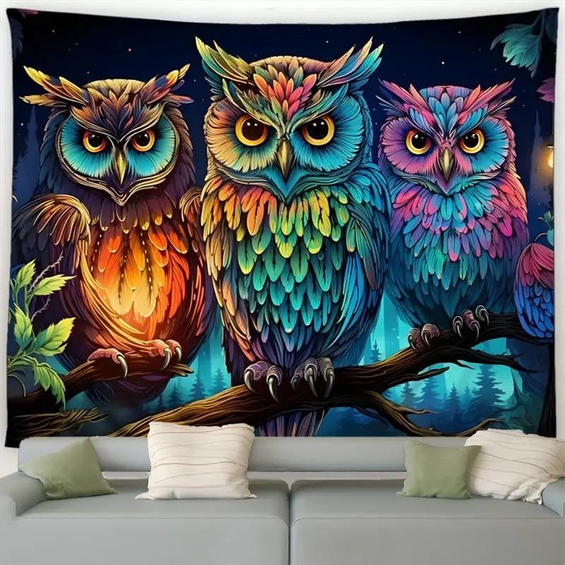 Creative Owl Decorative Tapestry Home Wall Living Room Office Decorative Tapestry
