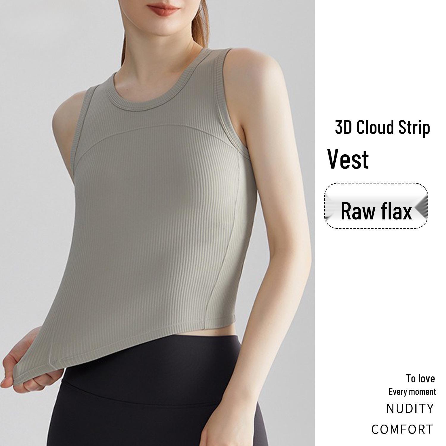 Новый осенне-зимний женский длинный спортивный бюстгальтер: Ударопрочный ребристый топ для йоги с фиксированными чашками M