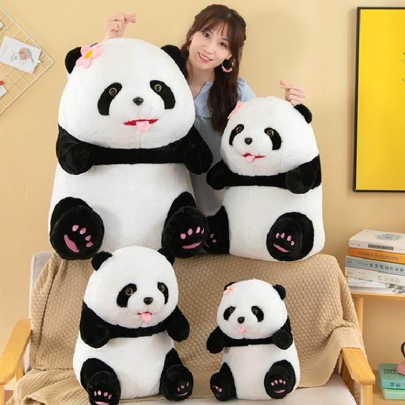 Adorable Panda Stuffed Animal Short Plush High-quality Pp Cotton Filling 35cm Height
