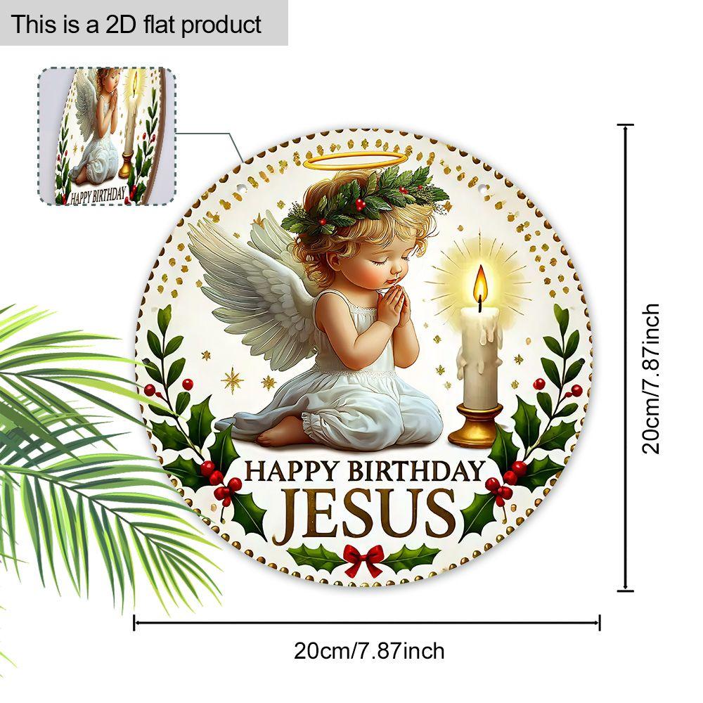 The pendant pattern is an angel with a garland, decoration of home walls or doors, 2d flat wooden, Christmas decoration, gifts for friends and family