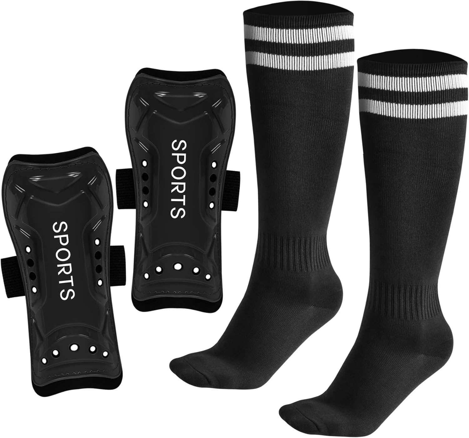 Soccer Shin Guards for Youth Adult Breathable Football Shin Guards With Socks Crashproof Calf Protectior Sports Safety Shin Pads verde