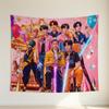 Kpop Boy Group Tapestry OT7 All 7 Members Y2K Pink Aesthetic Soft Fleece Blanket Wall Hanging Fan Gift Dorm Room Decor Merch