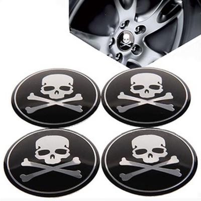 4 Pz Coprimozzo Ruota Auto Teschio Emblema Pneumatico Decalcomanie Adesivi Accessori