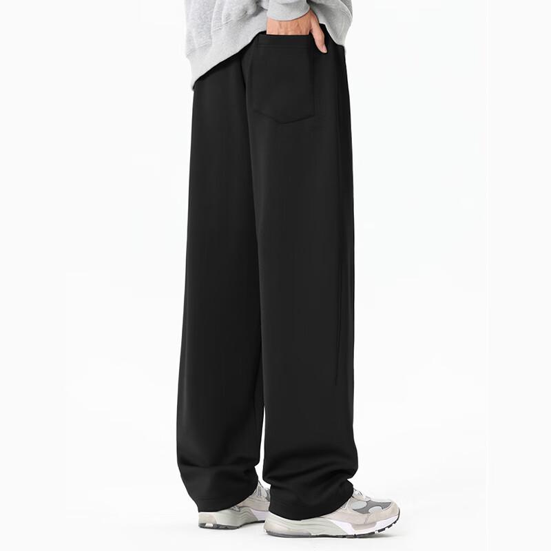 Fingercroxxit Men's Fleece-Lined Straight Leg Casual Pants