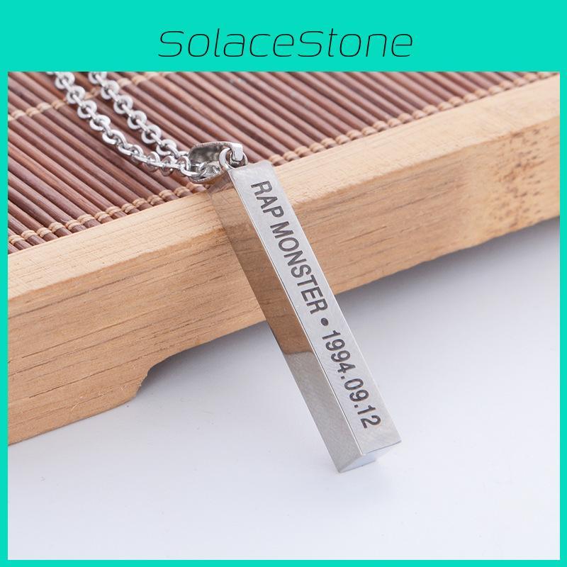 Bts Sammleredition Edelstahl Anhänger Halskette für Mädchen mit Silberfinish