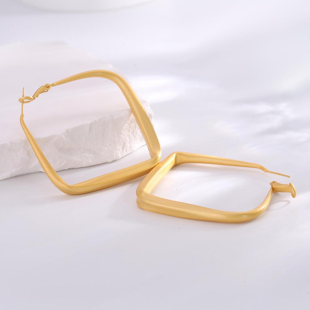 Matte Gold & Silver Hong Kong Style Designer Earrings for Women - European, American, & Korean Minimalist Collection
