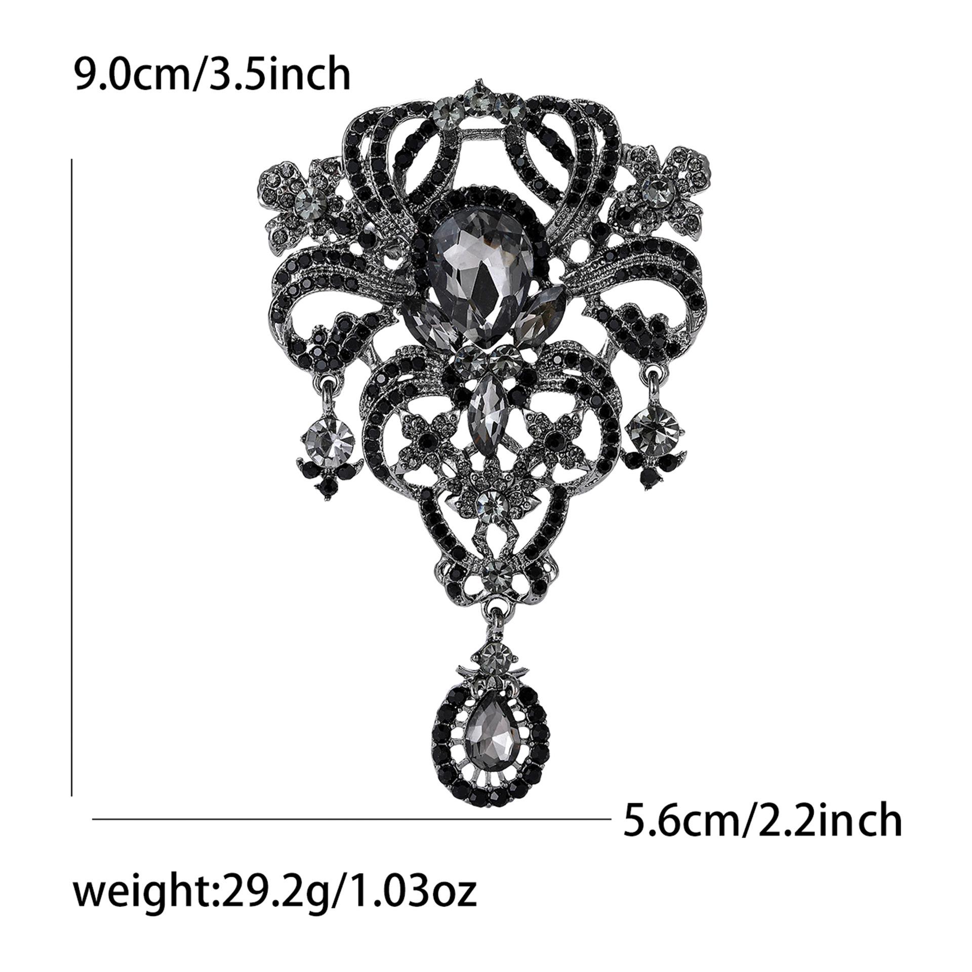 

Элегантная подвеска в придворном стиле, легкая роскошь, стеклянная брошь: Модная женская ювелирная брошь