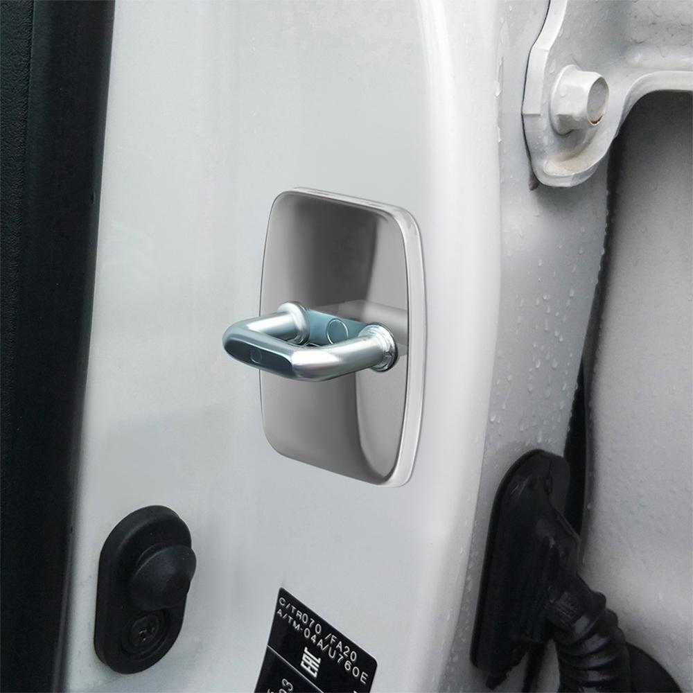 VW 4PCS Car Interior Door Lock Cover Stainless Steel Auto Door Latch Protective Stickers For Volkswagen VW GOLF Polo Beetle Tiguan EO1