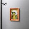 Hair Style Frog Magnet Abstract Refrigerator Magnet, Framed Hairstyle Fridge Animal Frame Home Kitchen Office Decoration Party Favors Magnetic