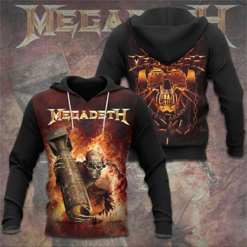 Rock Band Megadeth Hanorace cu Imprimeu 3D Bărbați Femei Modă Retro y2k Hanorac Grafic Hanorac Îmbrăcăminte Bărbați Trening Bărbați Cadou Fan