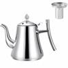 Durable 2L/64.63oz Teapot With Filter Thickened Removable Infuser Gooseneck Pour Over Kettle Stainless Steel Teapot Home Kitchen