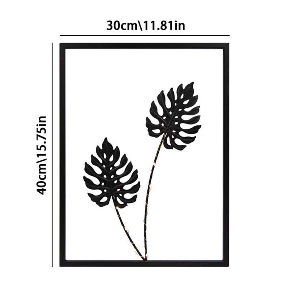 

Metal LeafWall Decoration Carving Black Metal Decorative Wall Art With LED Light Iron Decoration Premium Aesthetic Art Supplies