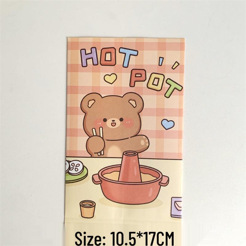 Christmas Bear Themed Laminated Paper Bag for Baking & Jewelry Storage