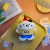 Cute Cartoon Party Cat Doll Pendant Plush Keychain Ornament Kitten Stuffed Doll Key Ring Backpack Bag Decoration Kid Gifts