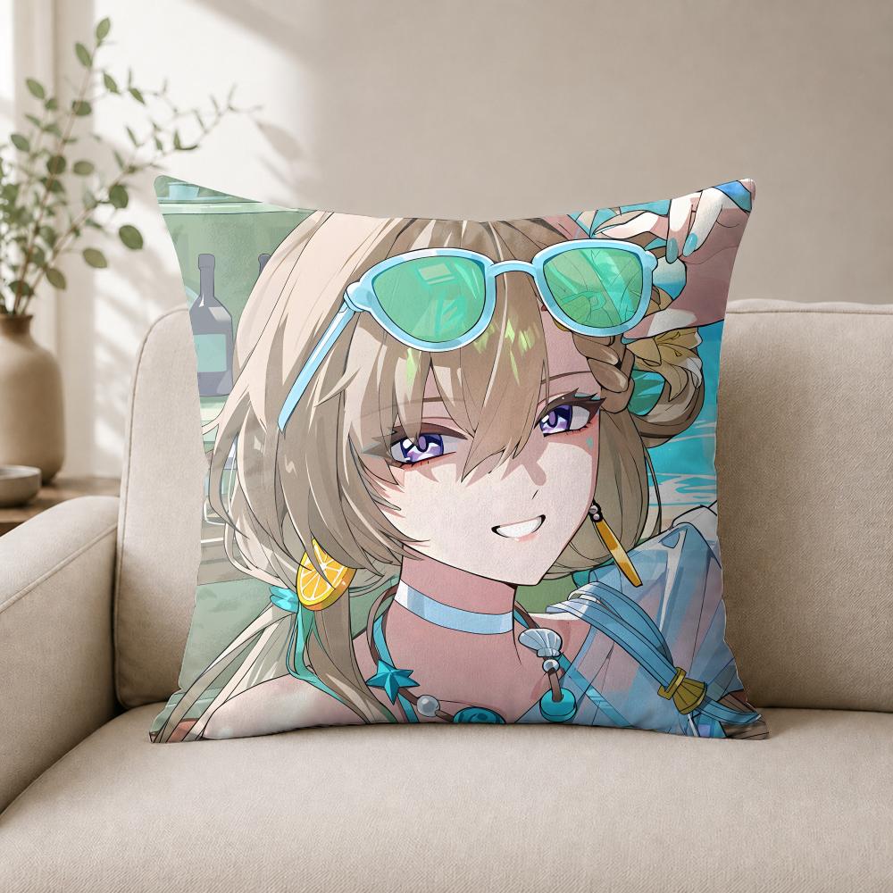 Lynae Wwuthering Waves Cushion Cover Wrinkleresistant Short Plush Pillow Case Breathable Machinewashable