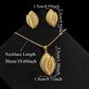 CMM Golden Leaf Jewelry Set Pendant Necklace Stud Earrings Elegant Textured Design Perfect for Women's Daily Party Wear