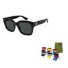 GUCCI Double G logo on side plate frame square sunglasses women's black