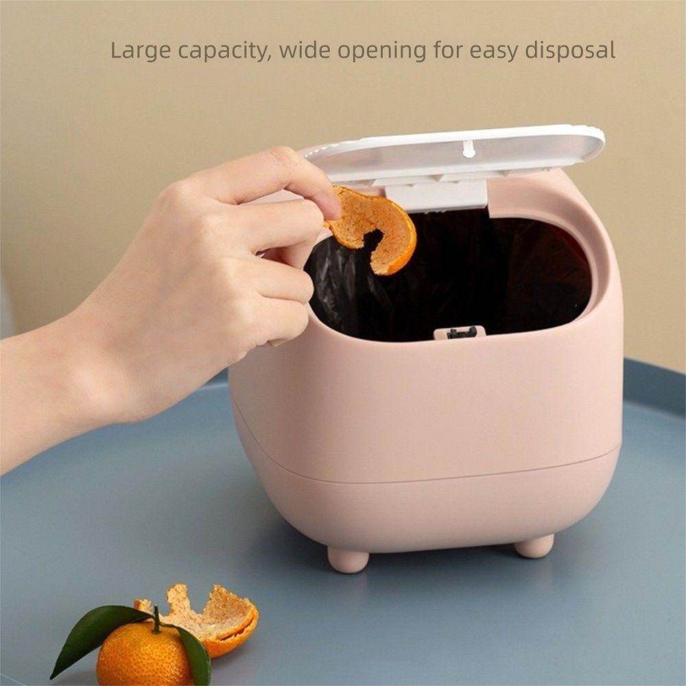 Press Type Desktop Trash Bin Mini Garbage Container Cute Small Trash Can  Household