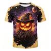 Kids Glowing Pumpkin Witch Hat Bat Spider Web 3D Print Crew Neck Halloween Daily Play Wear