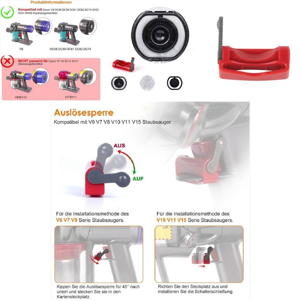 For Dyson V6 V7 V8 V10 V11 Vacuum Dust Bin Cover Seal Kit For Reliable Sealing And Durability