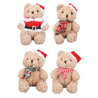 9.06in Xmas Teddy Bear Cute Santa Hat Teddy Bear Xmas Bear Stuffed Animal Plush Toy Doll Decoration