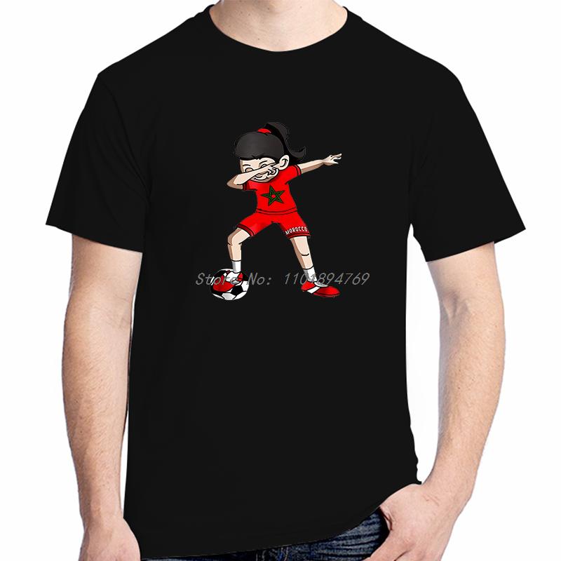 Fashion Graphic T Shirts Morocco Dabbing Soccerer Girl Fan Shirt Kids Jersey Summer Unisexs Short Sleeve Tshirt Unisexs Clothing