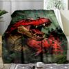 Dinosaur World Prehistoric Scene Fleece Printed Flannel Blanket, Warm Soft Throw Sofa Bed Blanket