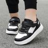 Jungen Schuhe Sneaker Leder Kinder Bequeme Flache Schuhe Schwarz Weiße Schuhe für Kinder Mädchen Schule Walking Schuhe Rutschfest