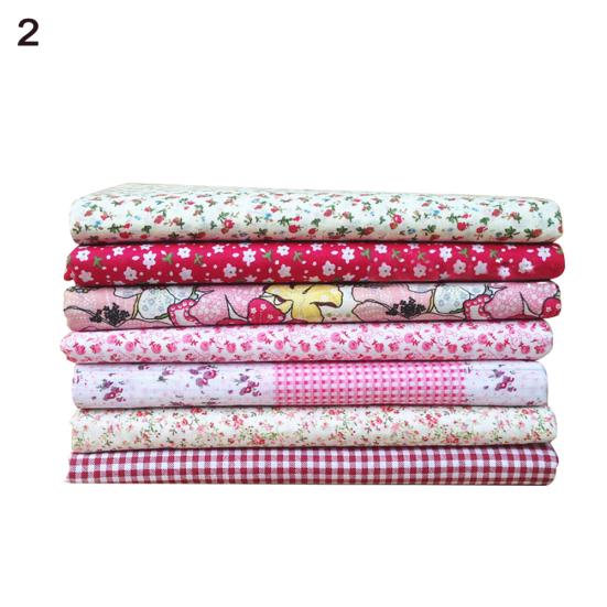 7Pcs/Set Quilting Fabric Flower Umbrella Printed DIY Sewing Craft Cotton Cloth