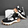 Color Block Fashion Chunky Sneaker Men Running Shoes Casual Leather Fabric Breathable Height Increased Platform Sport Shoes