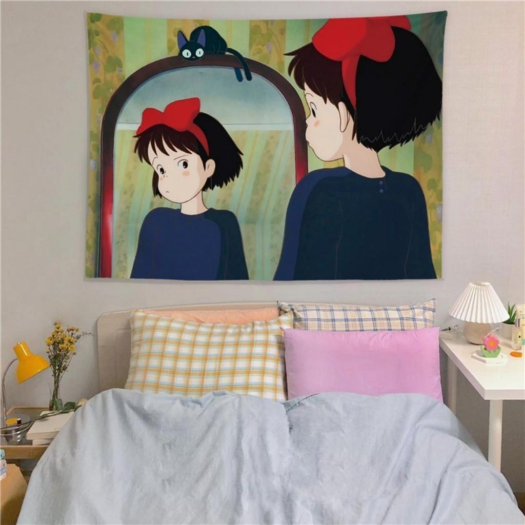 Hintergrundtuch Schlafzimmer Raumrenovierung Fenster Wohnheim Schlafzimmer Raum Falsche Landschaft Hängendes Tuch Wandteppich