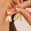 European & American Cold Style Metal Stud Earrings: Retro, High-End, Smooth Design with Personality Ear Cuffs
