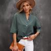 2024 Summer Solid Casual Short Sleeve Shirt Women Plus Size Loose Cotton linen Blouse Women Tops Elegant Office Lady Simple Shirts Female 24299