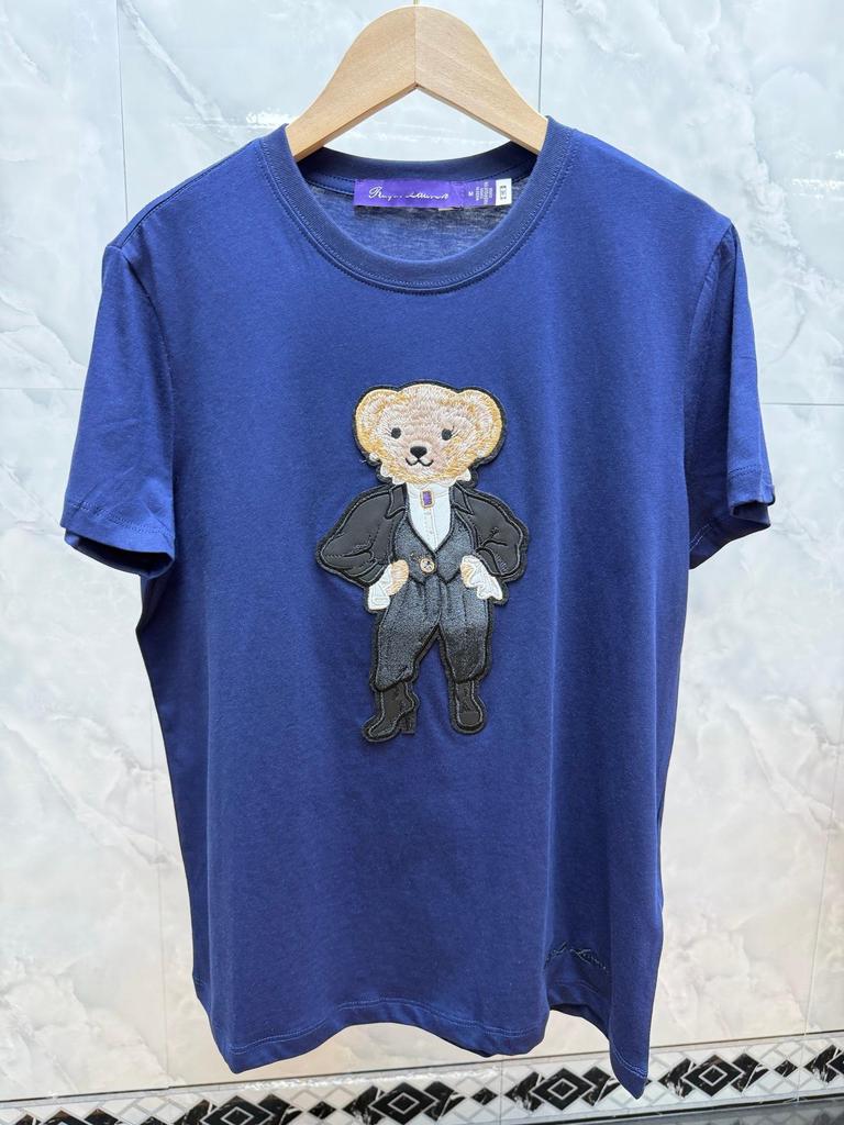 Ralph High-Quality Unisex Casual Bear Embroidery T-Shirt - Short-Sleeved, Comfortable, Versatile.