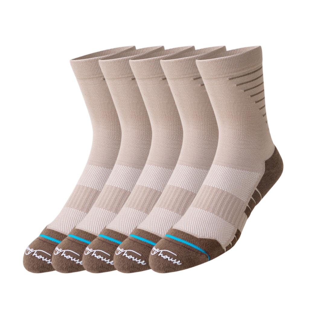 Herrstrumpor, stretchiga, bekväma, andningsbara, sportstrumpor, set med 5 par