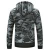 Męski Pluszowy i Gruby Sweter w Kamuflaż Męska Odzież Kurtka z Kapturem Kardigan
